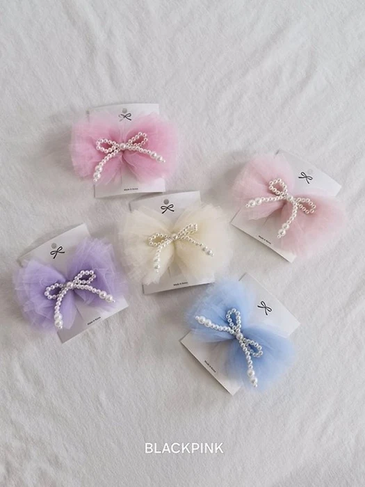 Tulle Pearl Ribbon Pin