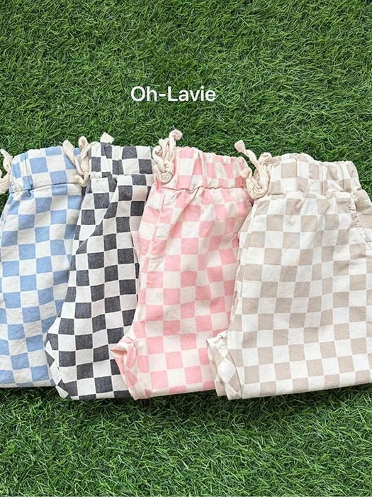 Border Check Cotton Pants Border Check Cotton Pants