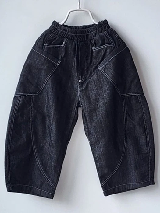 Curved Denim Pants