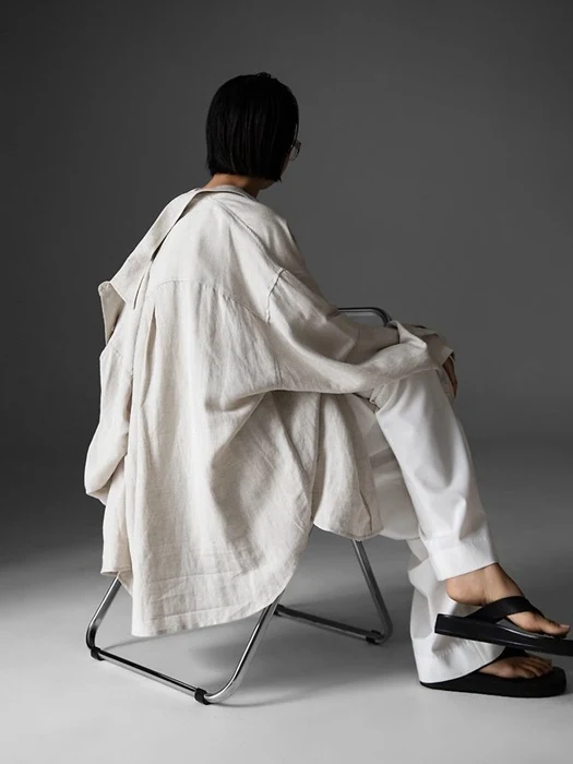 Soft Linen Oversized Button-Down Shirt
