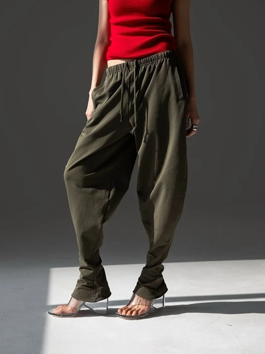 Curved Balloon Leg Jersey Pants