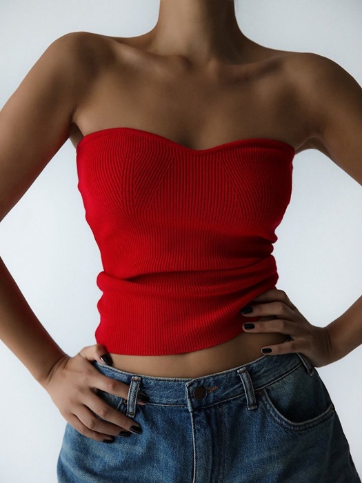 Volume Bust Tube Knit Top Volume Bust Tube Knit Top