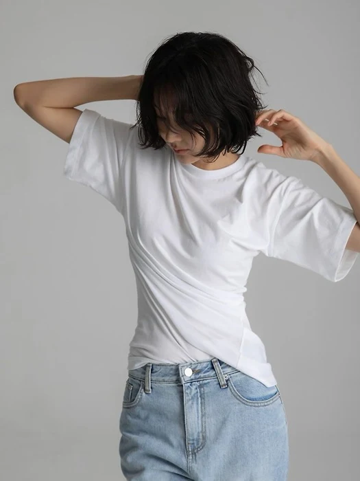 Twist Drape Side Line Detail Tee