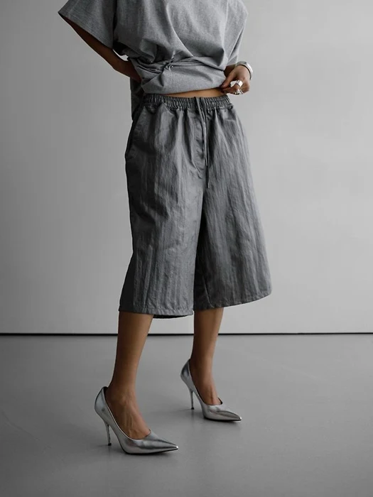 Tech Leather Bermuda Pants