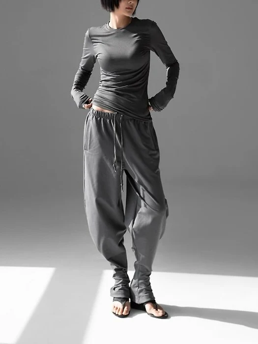 Curved Balloon Leg Jersey Pants