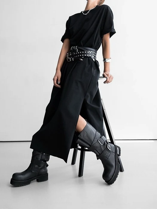 One-Side Slit Detail Oversized Maxi One-piece One-Side Slit Detail Oversized Maxi One-piece