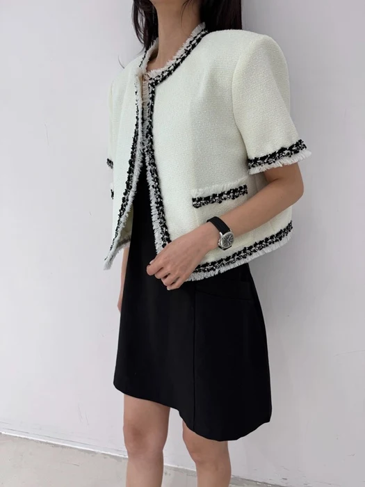 26 Fringe Tweed Jacket
