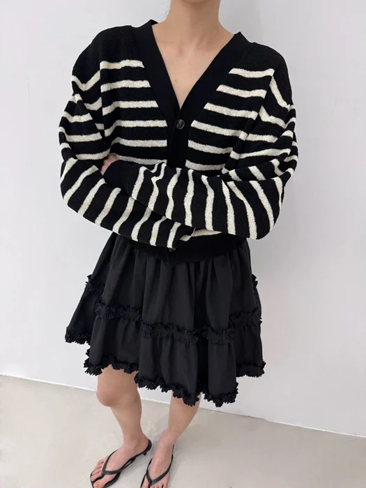 M Viscose Stripe Cardigan