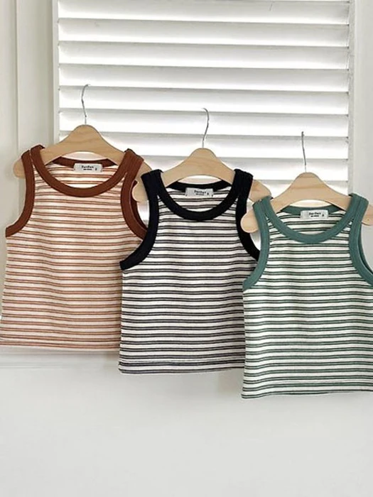 Sage Stripe Tank Tee Sage Stripe Tank Tee