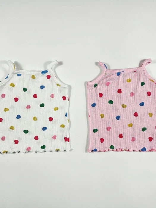 Color Block Heart Sleeveless Top