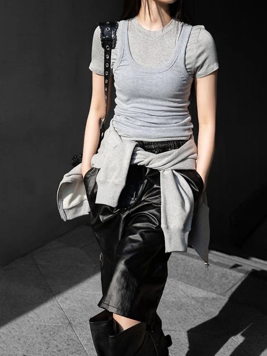 Sleeveless Rib Jersey Tank Top