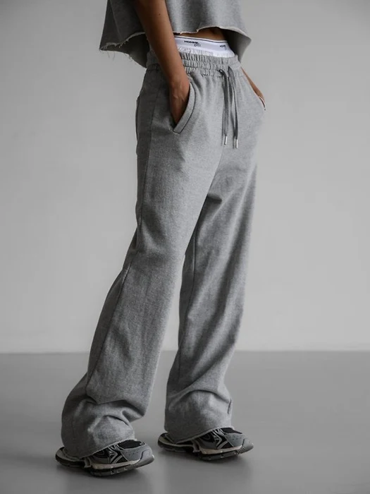 Cut-Out Detail Wide Sweat Trousers