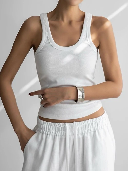 Sleeveless Rib Jersey Tank Top Sleeveless Rib Jersey Tank Top
