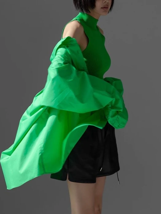 Low Collar Point Paper Button-Down Shirt