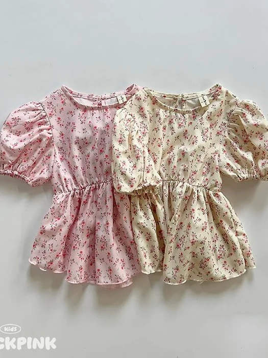 Small Flower Puff Blouse Small Flower Puff Blouse