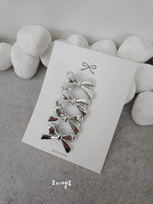 Silver Hair Clip Set