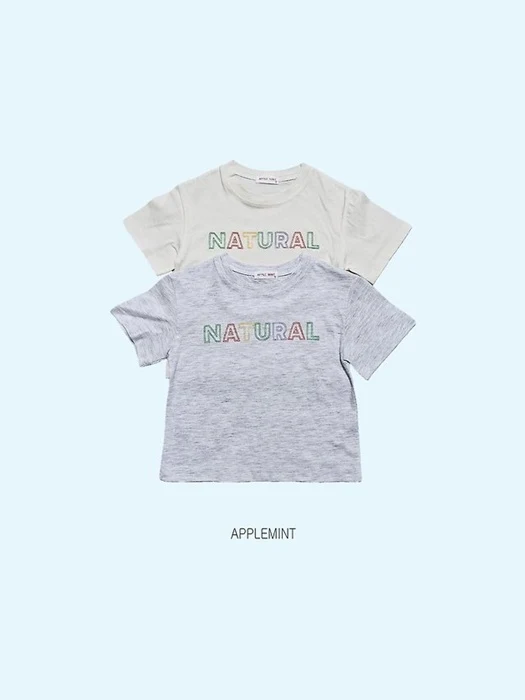 Natural Embroidered Tee