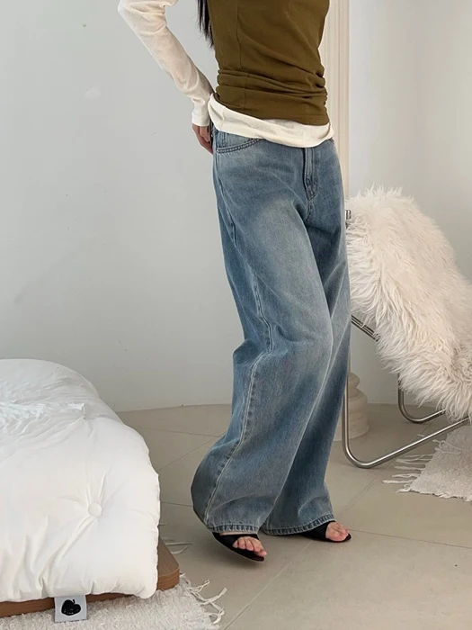 X-Ray Washed Denim Pants