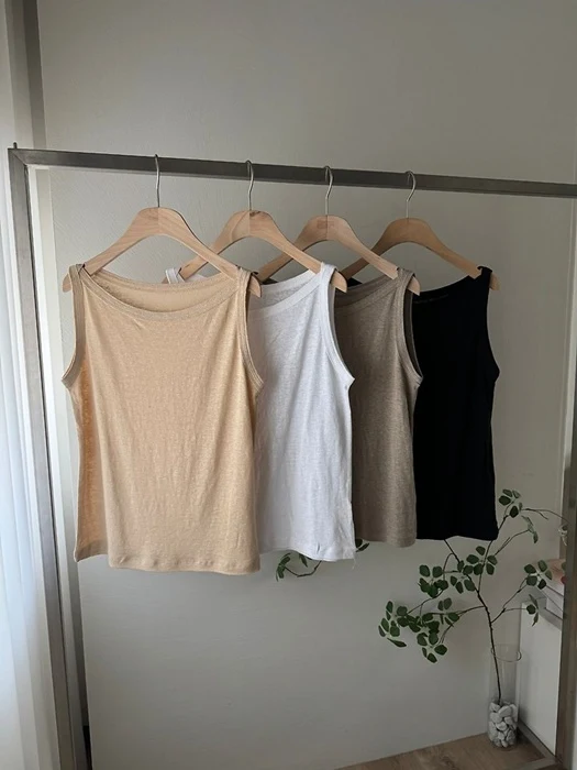 Lip Linen Sleeveless Top