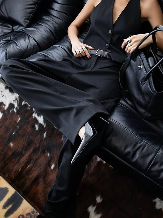 Wool Silk Low Trousers