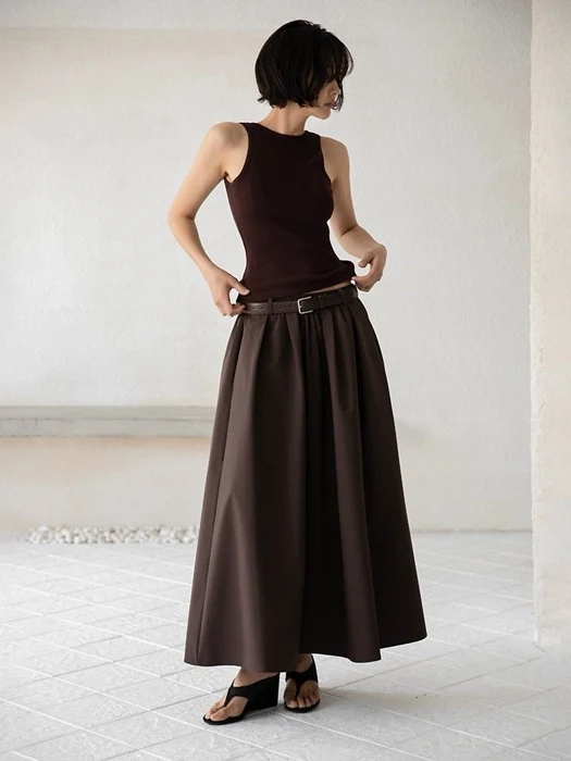 Crispy A-Line Full Maxi Flare Skirt