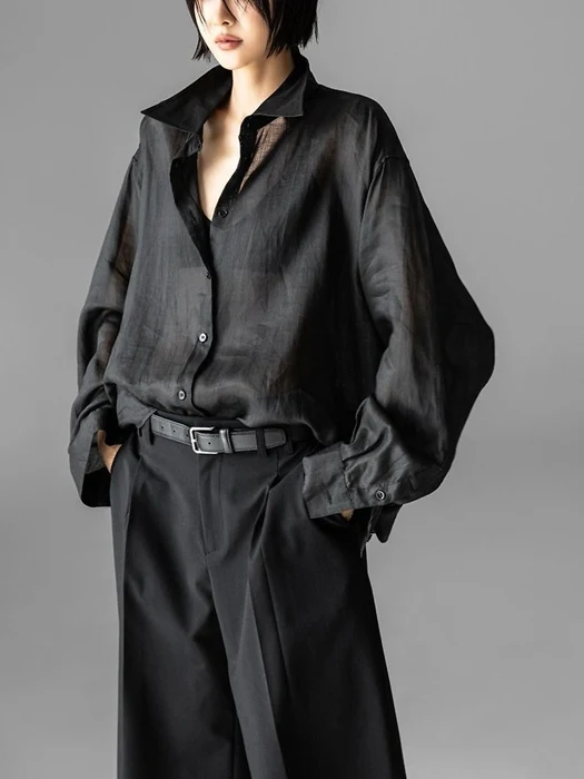 Vivid Oversized Linen Button-Down Shirt Vivid Oversized Linen Button-Down Shirt
