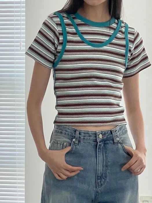 Retro Sleeveless Half Sleeve Tee