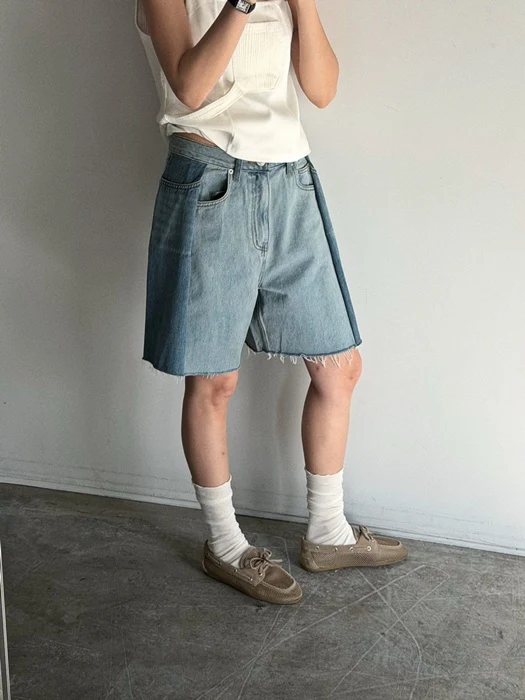 Contrast Denim Shorts Contrast Denim Shorts