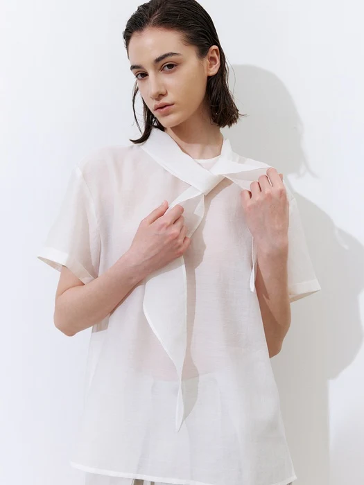 Scarf Roll-Up Blouse