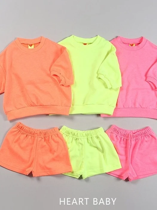 Neon Crayon Short Sleeve Set Neon Crayon Short Sleeve Set