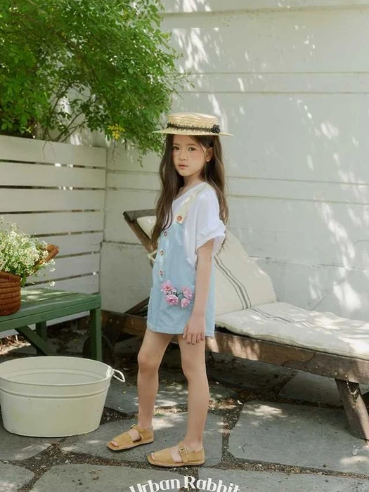 Denim Short Overall Pants