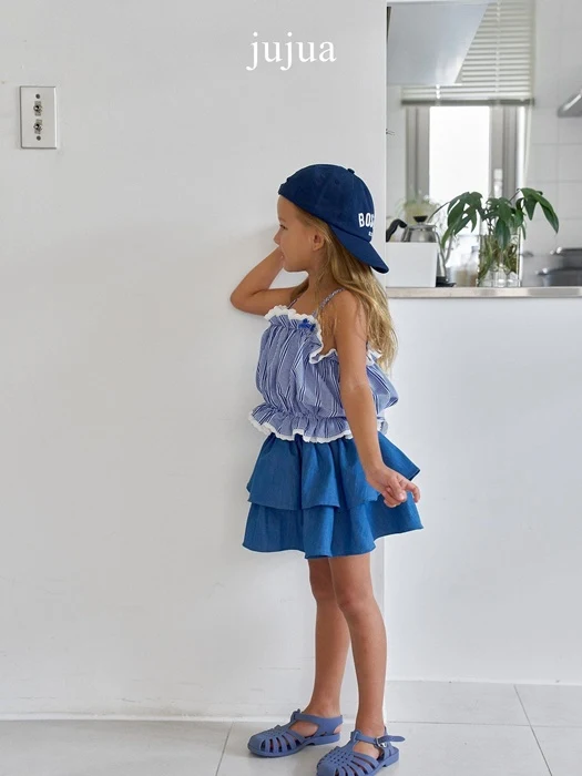 Denim Tiered Skirt Denim Tiered Skirt