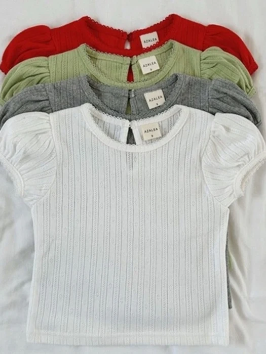 Red Eyelet Pincoat Tee