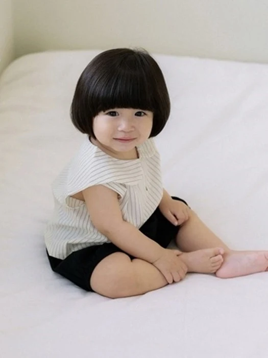 Baby Sailor Button Sleeveless Top