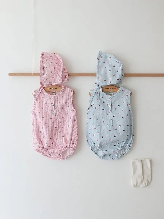 Cherry Bonbon Set (Romper + Bonnet)