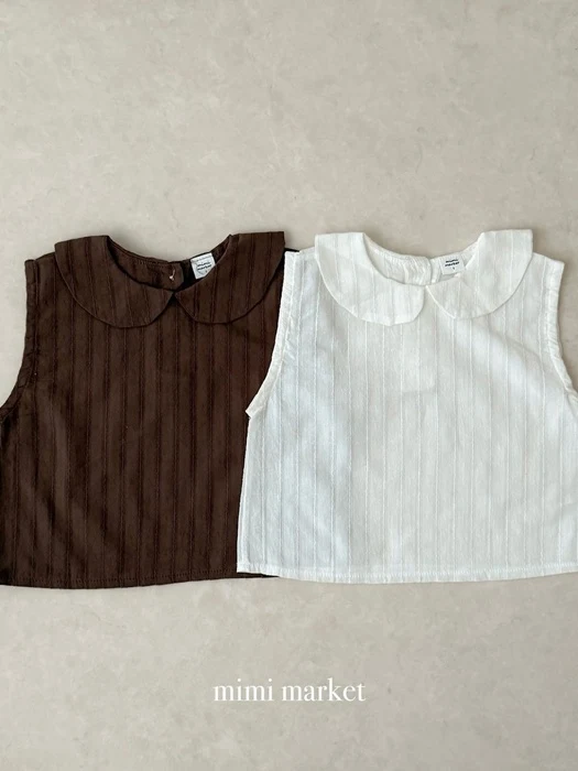 Sleeveless Collar Blouse