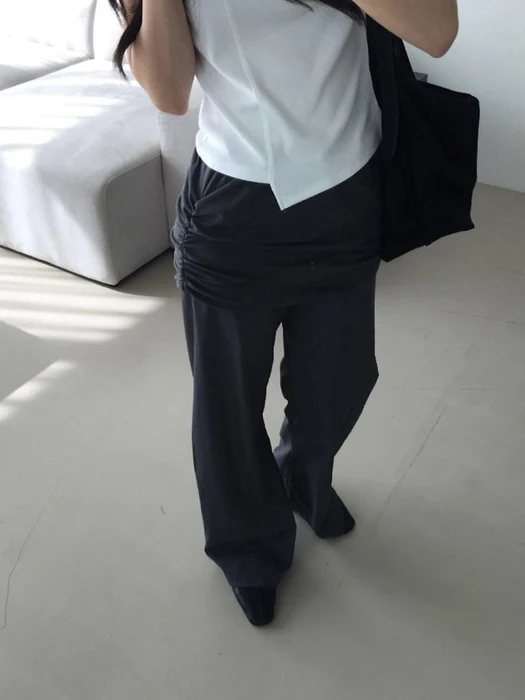 Layered Shirring Pants