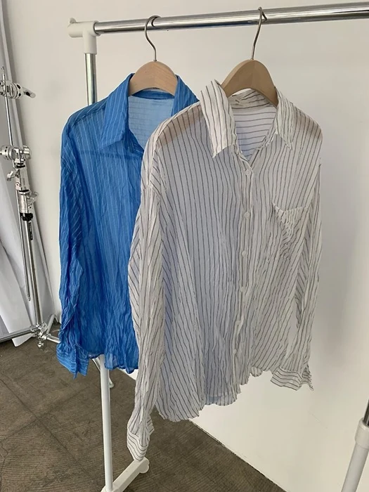 Eco Wrinkle Stripe Shirt