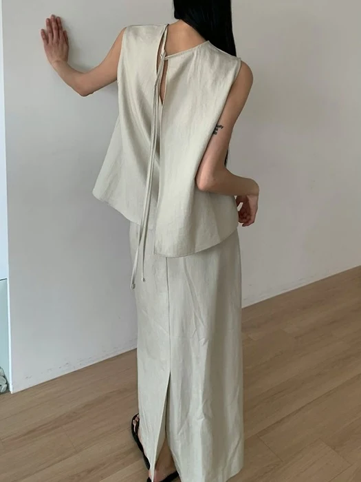Brick Sleeveless Blouse