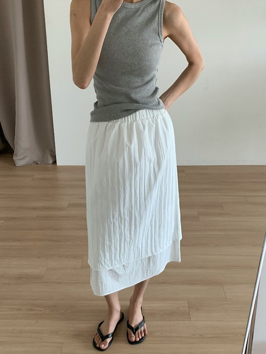 Wrinkle Layered Skirt