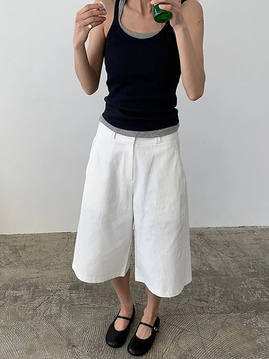Puffed Side Bermuda Pants