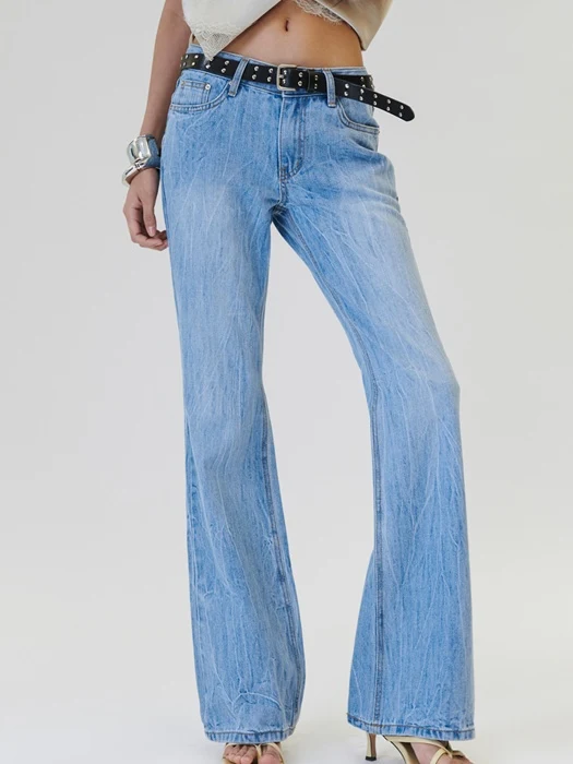 Blue High-Rise Bootcut Denim