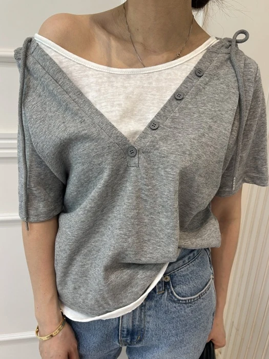 Layered V-Neck Hoodie Layered V-Neck Hoodie