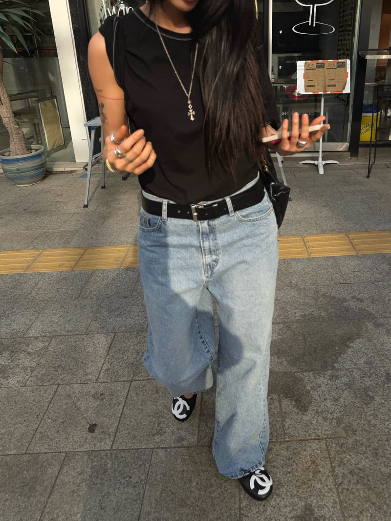 Abbeylee - Korean Women Fashion - #momslook - Slub Stitch Tee - 7
