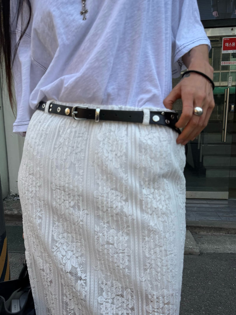 Abbeylee - Korean Women Fashion - #womensfashion - Sheer Lace Slit Skirt - 4