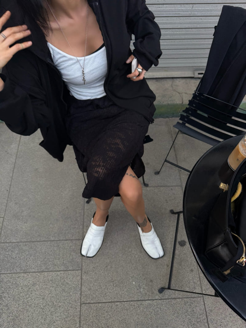 Abbeylee - Korean Women Fashion - #momslook - Sheer Lace Slit Skirt - 6