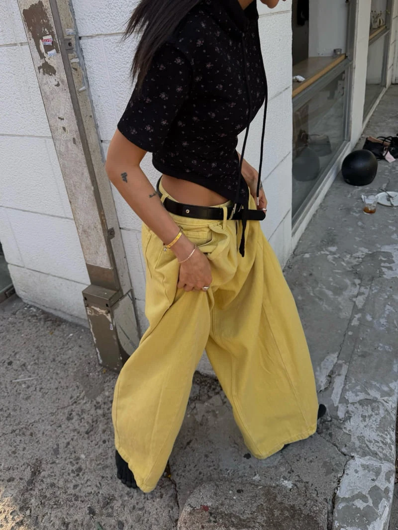 Abbeylee - Korean Women Fashion - #momslook - Double Tuck Bio-Washed Balloon Pants