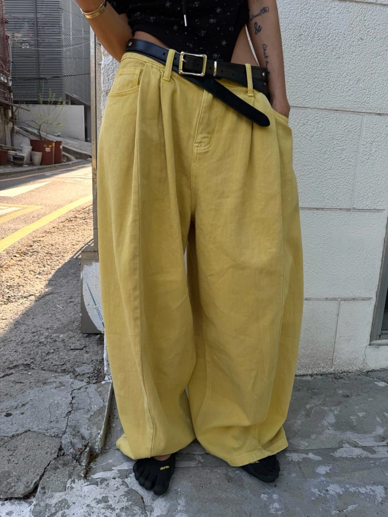 Abbeylee - Korean Women Fashion - #momslook - Double Tuck Bio-Washed Balloon Pants - 3