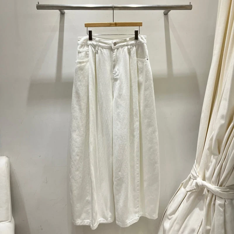 Abbeylee - Korean Women Fashion - #vintagekidsstyle - Double Tuck Bio-Washed Balloon Pants - 10
