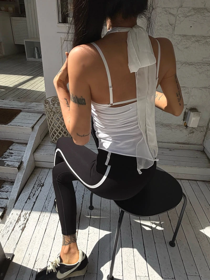 Abbeylee - Korean Women Fashion - #womensfashion - Scarf Halter Top - 8